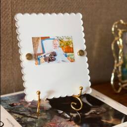 Scalloped Edge Acrylic Picture Frame Custom Floating Art, Baby Photo - thumbnail 3