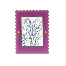 Scalloped Edge Acrylic Picture Frame Custom Floating Art, Baby Photo