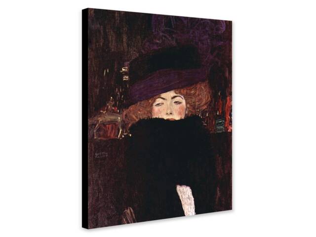 Gustav Klimt Lady With Hat - Fine Art Canvas Print, Photo Poster - image 1