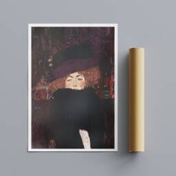 Gustav Klimt Lady With Hat - Fine Art Canvas Print, Photo Poster - thumbnail 3