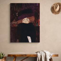 Gustav Klimt Lady With Hat - Fine Art Canvas Print, Photo Poster - thumbnail 2