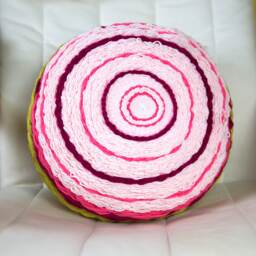 Made To Order - Handwoven, Round, Colorful Two Sided Pillow, Ottoman, Poufs - thumbnail 3