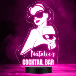 Woman Sunglasses Cocktail Glass Home Bar Man Cave Gift Colour Change Night Light