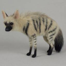 Made To Order Needle Felted Aardwolf Custom Needle Felted Animal Sculpture - thumbnail 4