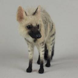 Made To Order Needle Felted Aardwolf Custom Needle Felted Animal Sculpture - thumbnail 3