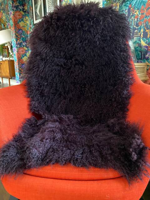 Mongolian Sheepskin Throw/Rug in Wine - Free Delivery Genuine - image 1