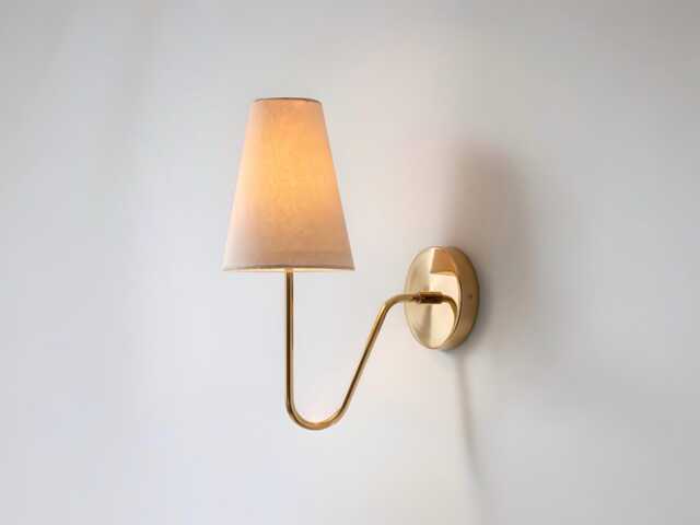 Brass Linen Fabric Wall Sconce, Minimalist Polished Barss Lamp Bathroom Lights - image 1