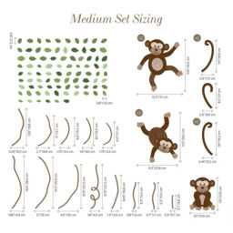 Watercolor Monkey Jungle Wall Decals Peel & Stick Nursery Decor - thumbnail 3