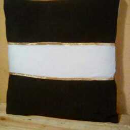 Gold Pillows - Metallic Black White 16x16 Inch Throw Pillow Cover & - thumbnail 2
