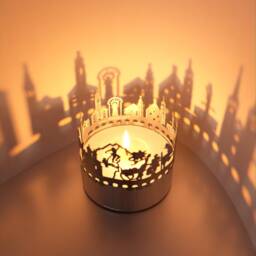 Berchtesgaden Skyline Candle Lantern - Bavarian Alps Shadow Play - thumbnail 3