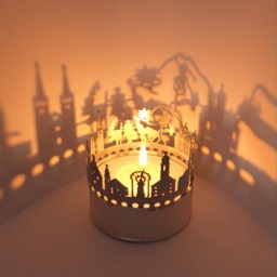 Berchtesgaden Skyline Candle Lantern - Bavarian Alps Shadow Play