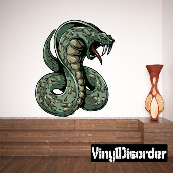 Mythical Creature Cobra Basilisk Wall Decal - Fabric Vinyl Removable & Reusable Mythicalcreatureuscolor059Et