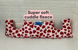 Mastectomy Pillow Red Hearts Cuddle Fleece Long Post Surgery Recovery Pocket & Gel Pk Hug Cushion Double Gift Top