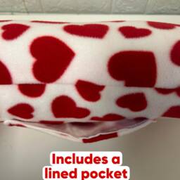 Mastectomy Pillow Red Hearts Cuddle Fleece Long Post Surgery Recovery Pocket & Gel Pk Hug Cushion Double Gift Top - thumbnail 4
