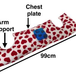 Mastectomy Pillow Red Hearts Cuddle Fleece Long Post Surgery Recovery Pocket & Gel Pk Hug Cushion Double Gift Top - thumbnail 2