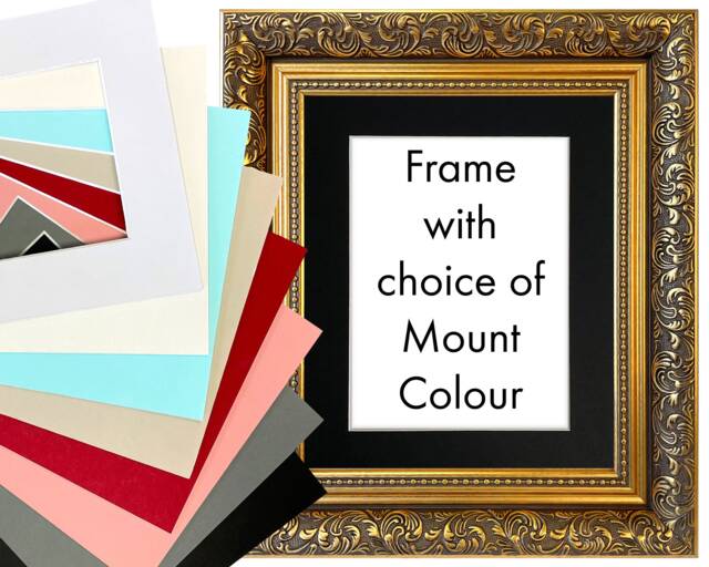 Ornate Dahlia Gold Photo Frame With Mount - image 1