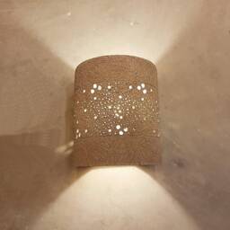 Handmade Ceramic Wall Sconce Gray Stucco Light - thumbnail 2