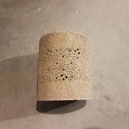 Handmade Ceramic Wall Sconce Gray Stucco Light - thumbnail 3