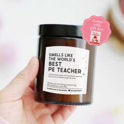 Gift For Pe Teacher School Sports Coach - End Of Term Appreciation Custom Candle Farewell Retirement Present - thumbnail 1