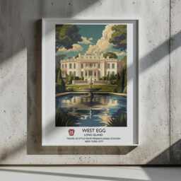 Printed - The Great Gatsby Literary Vintage Travel Poster F Scott Fitzgerald Classic Literature West Egg Long Island New York - thumbnail 2