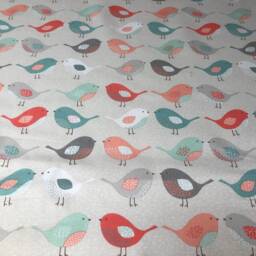 "2 X Fryetts Rossignol Birds Blue Pink Cushion Covers 16"" 18"" 20"" 22"" 24" - thumbnail 2