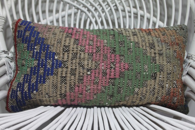 Chic Pillow Covers 10x20 Kilim Lumbar Handmade Copridivano Throw Cover Embroidered Rectangular Sofa 104 - image 1
