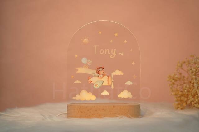 Personalized Baby Night Light Animal Nursery Decor, Custom Name Gift - image 1