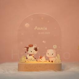 Personalized Baby Night Light Animal Nursery Decor, Custom Name Gift - thumbnail 3