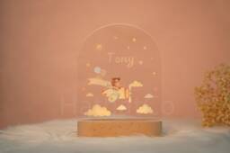 Personalized Baby Night Light Animal Nursery Decor, Custom Name Gift - thumbnail 1