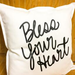 Bless Your Heart, Decorative Pillow, Cute Throw Pillows, Southern Decor, Rustic Home Pillows - thumbnail 2
