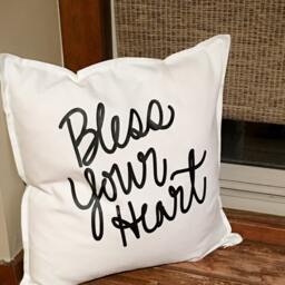 Bless Your Heart, Decorative Pillow, Cute Throw Pillows, Southern Decor, Rustic Home Pillows - thumbnail 3