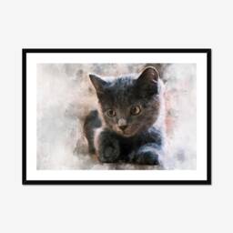 Custom Cat Portrait Print Watercolor Pet Art - thumbnail 2