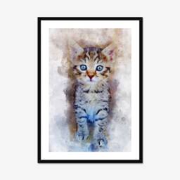 Custom Cat Portrait Print Watercolor Pet Art - thumbnail 1