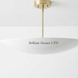Mid-Century Modern Brass Pendant Light - Frosted Glass Bowl Chandelier, Minimalist Ceiling Fixture - thumbnail 2
