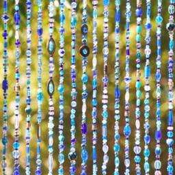 Unique Home D??cor, Beaded Curtains in Shadows Of Blue Turquoise Green & Transparent - thumbnail 3