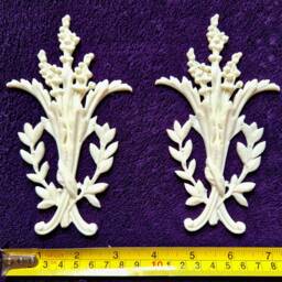 Pair Ornate Applique Gilt Or White French Style Decorative Wall Furniture Onlay Moulding Pediment Plastic Decoration - thumbnail 3
