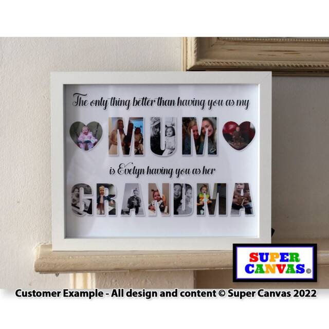 Mum Nana Grandma Personalised Photo Word Art Framed Family Print Handmade Gift For Mummy Nanna Birthday Mothers Day - image 1