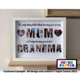 Mum Nana Grandma Personalised Photo Word Art Framed Family Print Handmade Gift For Mummy Nanna Birthday Mothers Day - thumbnail 1