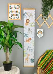 Personalised Safari Height Chart, Jungle Nursery Decor, Growth Chart Ruler, Baby Birthday Gift, Kids Room Wall Art - thumbnail 1