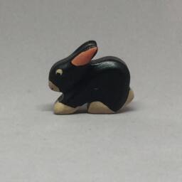 Toy Rabbit + Bunny Wooden Black+White Colourful Standing Easter Bunny Size 4, 5 X 8, 5 2, 0 cm - Bxhxs Approx. 25, 5 G - thumbnail 3