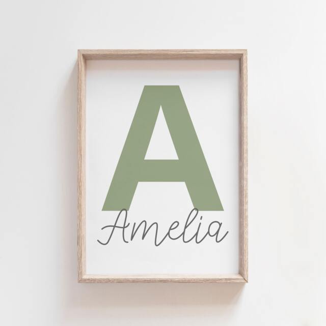 Girls Nursery Print, Boys Prints, Wall Art, Bedroom Personalised Name Prints - image 1