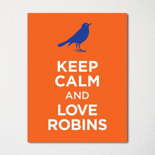 Keep Calm & Love Robins - Fine Art Print Choice Of Color Purchase 3 Receive 1 Free Custom Prints Available Upon Request - image 1