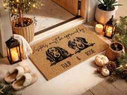 Visitors Approved By Mat - New Home Gift For Friends Unique Coir Entryway Decor - thumbnail 1
