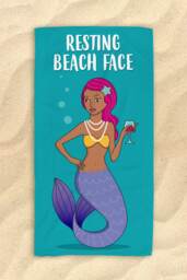 Free Shipping Worldwide - Resting Beach Face Beautiful Mermaid Towel Hit The in Style [Gift Idea] Gifts 30