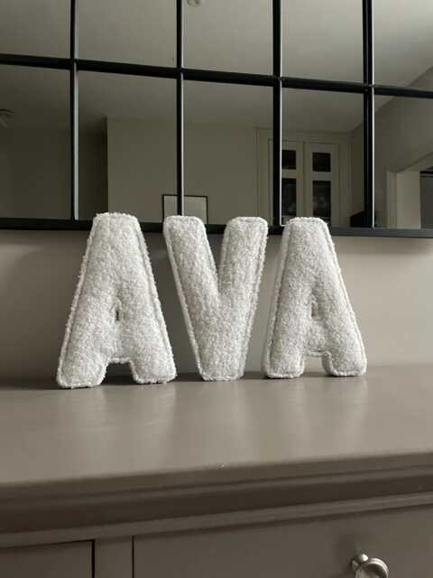 Boucl?? Fabric Letter - New Baby Gift Cushion Name Sign Made By Anna Fabric Letter Personalised Initial - image 1