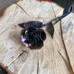Handmade Steel Rose, Metal Wall Art, Mother's Day Gift - thumbnail 3
