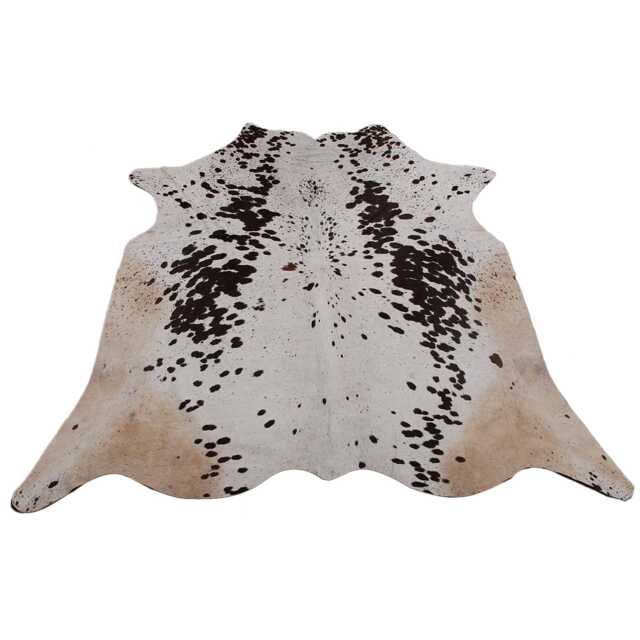 Black & White Cowhide Rug Modern Hair-On Leather Accent - 28x58 Inches - image 1