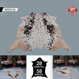 Black & White Cowhide Rug Modern Hair-On Leather Accent - 28x58 Inches - thumbnail 2