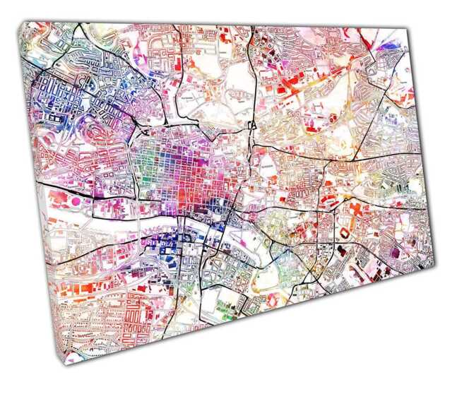 Glasgow Street Map Art Print Watercolor City Names Wall Decor For Home & Office - image 1