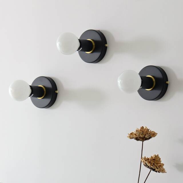 Minimal Single Wall Sconce - Black Surface Mount Ceiling Light Industrial Modern Fixture For Bedroom, Bathroom Vanity, Hallway & Kitchen - image 1